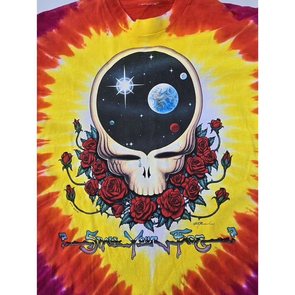 Vintage Grateful Dead Space Your Face T Shirt Liquid Blue 1992 XL - Picture 4 of 10